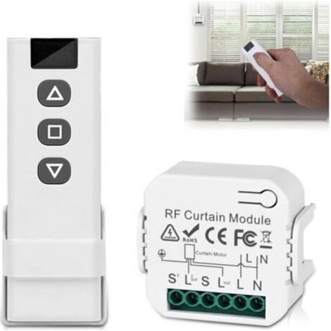 Kabelloses Rollladen-Steuerungsset – 100 m Funkfernbedienung + Empfänger – Funkschalter für Jalousien und Rollläden – Einfache Installation (1/5)