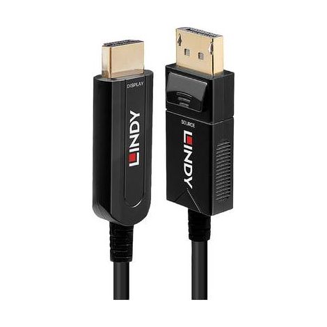 Câbles et adaptateurs audio vidéo LINDY DP 1.2 to HDMI 18G AOC Hybrid Cable 50m (1/2)