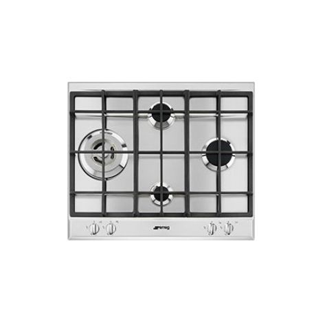 Smeg P261XGH Table de cuisson gaz inox 60 cm (1/3)