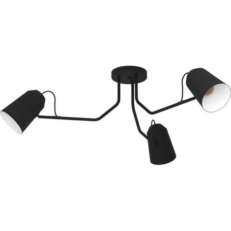 [GEBRAUCHT] B-Ware Eglo Deckenleuchte Lampe Loreto Schwarz Dreiflammig Stahl Bewegliche Schirme E27