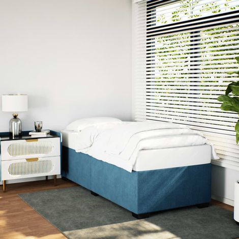 Estructura de cama de terciopelo azul 100x200 cm vidaXL (1/5)