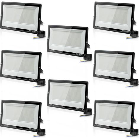 8PCS 600W Projecteur LED Extérieur, Spot LED Exterieur 60000LM Super Lumineux 6500K Blanc Froid Éclairage de Sécurité Extérieur IP66 Imperméable pour Garage Jardin Terrasse Parking (1/5)