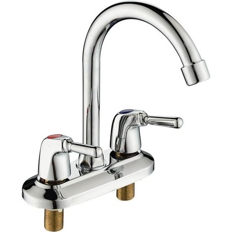 Mitigeur de lavabo, laiton, chromé, pour vasque et toilettes (1/5)