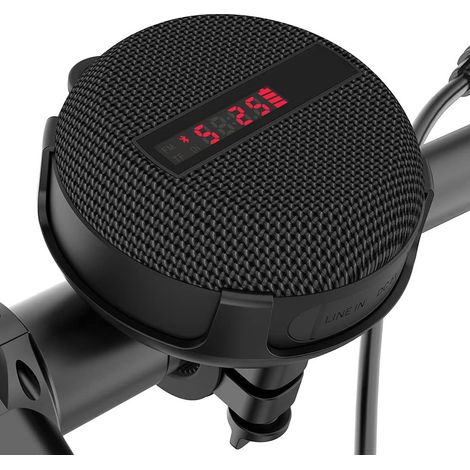 Enceinte Bluetooth pour vélo, enceinte portable avec indicateur de batterie et microphone intégré, résistante à l'eau et à la poussière pour le vélo, la douche, la plage et la marche.