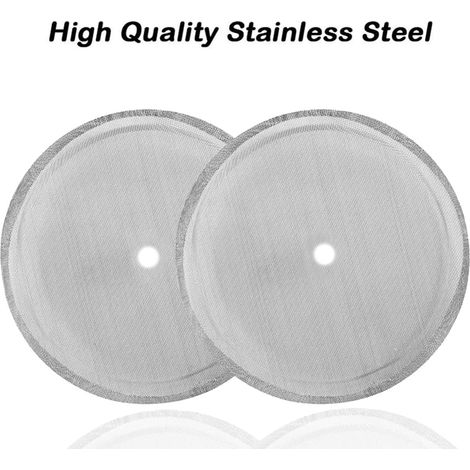 Pack de 4 filtres de remplacement French Press, filtre réutilisable en maille d'acier inoxydable pour machine à café French Press de 1000 ml / 34 oz / 8 tasses (1/4)