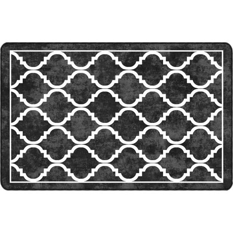 Maison Exclusive - Teppich Waschbar Schwarz und Weiß 190x300 cm