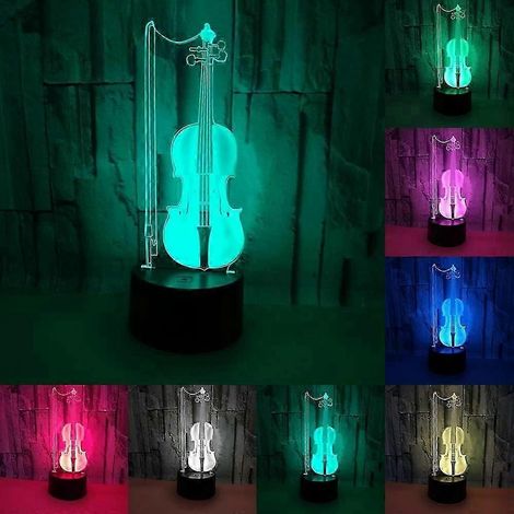 Cello 3D LED visuelles Nachtlicht 7 bunte wechselnde Home-Office-Dekorationslampe kreative Schlafbeleuchtung Musiker Geburtstagsgeschenke Weihnachtsgeschenke (1/5)