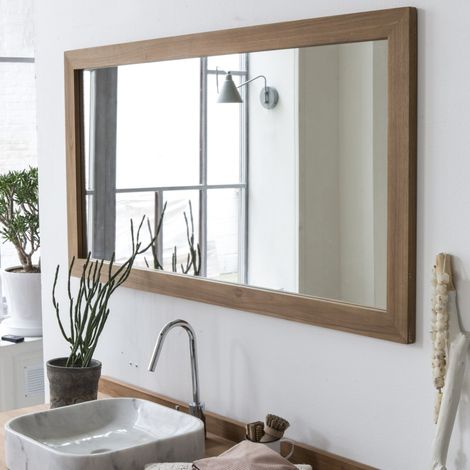 Miroir Milano en bois de Teck massif 140x70 (1/4)