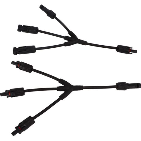 Lot de 2 connecteurs photovoltaïques en Y avec clé, connecteur rapide mâle/femelle, étanche IP67, 1500 V CC, MMMF+FFFM