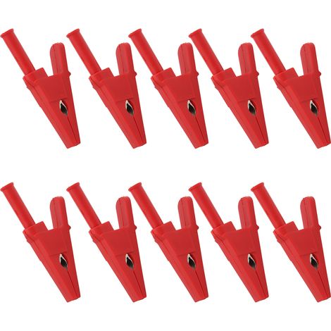 Packung mit 10 Prüfklemmen, 20 mm Öffnung, gute Leitfähigkeit, Sicherheitsklemmen mit 4 mm Buchse für elektrische Stromkreise (1/5)