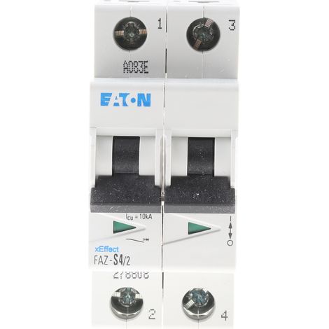 Disjoncteur FAZ 2P 4A 10kA (IEC/EN 60947 2) cbe S 000278808 EATON FAZ S4/2