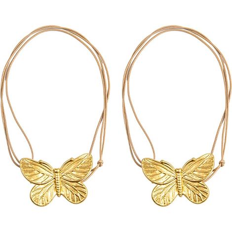 Lot de 2 embrasses magnétiques pour rideaux avec clip papillon (1/4)