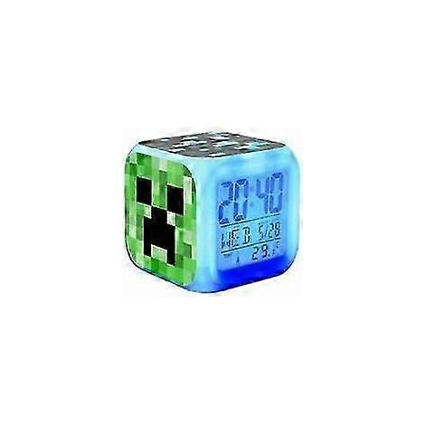 Réveil à couleurs changeantes (avec veilleuse LED) - Cadeau d'anniversaire/de Noël (bleu)