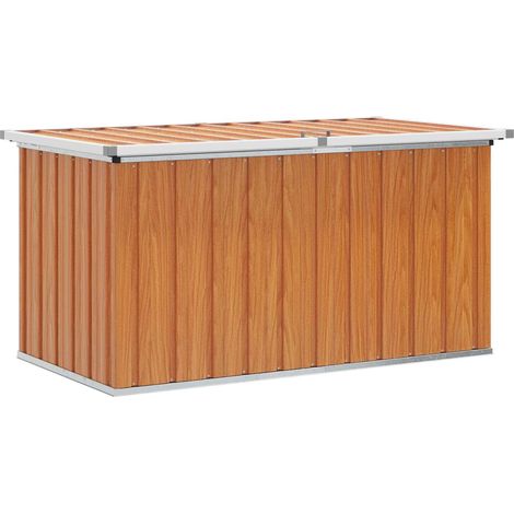 Outdoor Storage Box Wood 129 x 67 x 65 cm Galvanised Steel vidaXL (1/5)