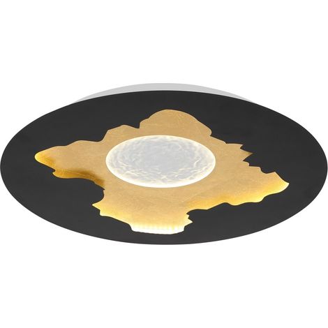 LED Deckenlampe Deckenleuchte Wohnzimmerlampe dimmbar Schwarz Metall Ø 45 cm
