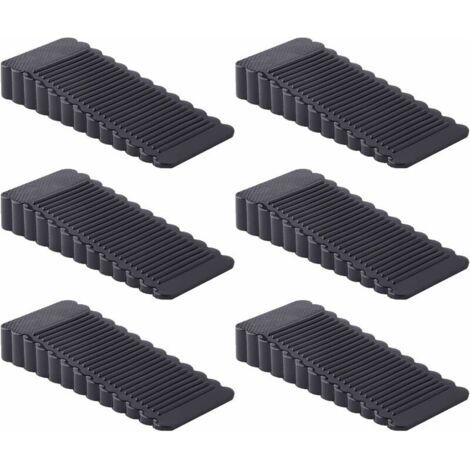 6 Stück Türstopper, Türkeile aus rutschfestem Gummi (Schwarz)