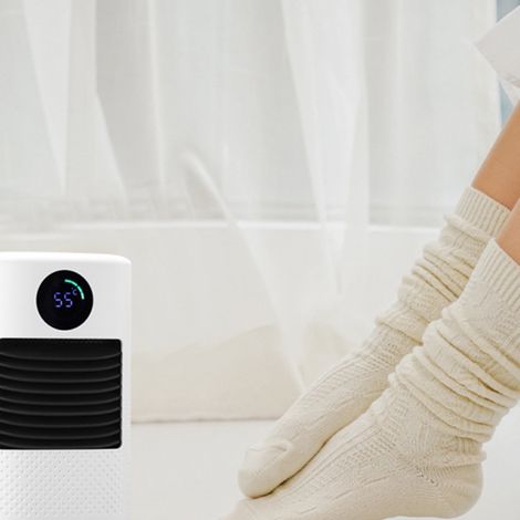 Mini radiateur d'appoint, souffleur d'air chaud, chauffage de table, blanc, norme européenne, 230 V (1/5)