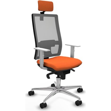 Piqueras-y-crespo Chaise de bureau orange avec appui-tête