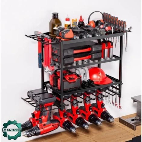 Manuzen - Étagère Murale Pour Outils En Métal Organisateur Panneau Perforé (1/3)