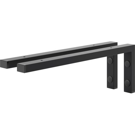 Holzbrink 2x Wandkonsole Schwarz für Waschtisch, 450x150 mm Modell L (1/5)