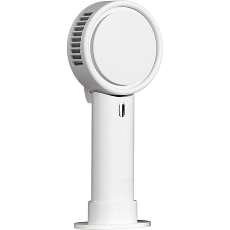 Mini ventilador portátil, recargable por USB, 3 velocidades, ventilador de escritorio personal con base y batería, alimentado por USB.