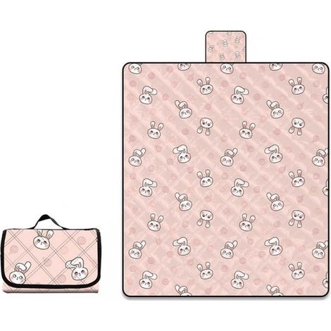 Coperta da picnic taglia 3XL, 200 x 200 cm, per 6-8 persone, impermeabile, resistente all'umidità, adatta anche come tappetino da campeggio o tappetino da pavimento, pieghevole. (1/5)