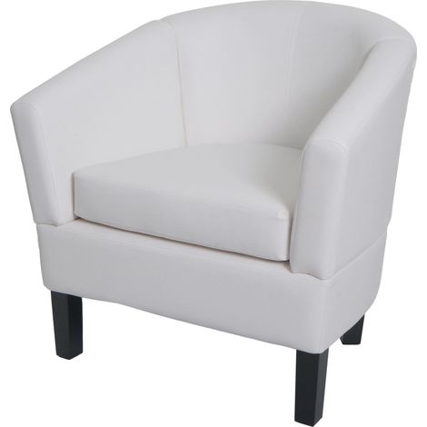 Lounge-Sessel HHG-864, Sessel Clubsessel Cocktailsessel, MVG-zertifiziert Kunstleder weiß