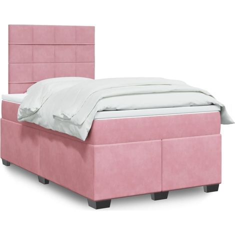 Boxspringbett mit Matratze Rosa 120x200 cm Samt vidaXL (1/5)