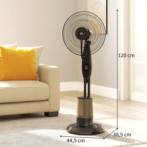 Ventilateur brumisateur 75 W 120 cm avec télécommande, minuterie, oscillation à 70°, tête inclinable, noir (1/5)