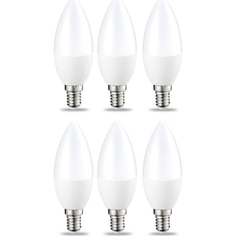 Dimmable E14 LED candle bulb, 5 W (equivalent to 40 W), warm white (2700 K), 470 lm, B35 candle bulb with small screw base, dimmable lamp 220–240 V, pack of 6