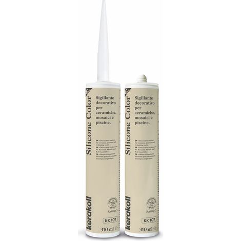Mastic d'étanchéité décoratif silicone 310 ml – Haute résistance pour piscines et milieux humides – 50 couleurs disponibles – Kerakoll (1/3)
