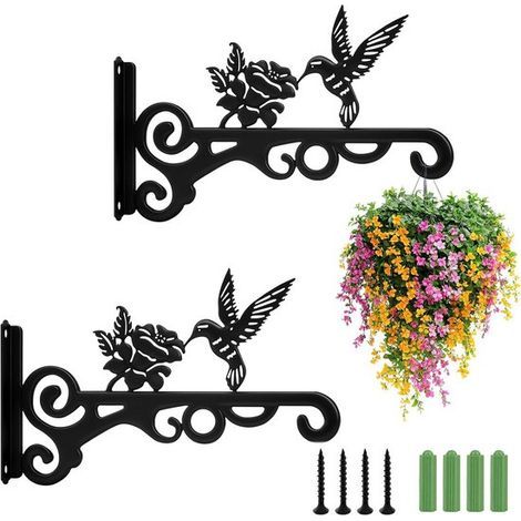 Set mit 2 Hängeampeln – 25 x 15 cm – Schwarz – Kolibrie & Rozen Design – Dekorative Pflanzenampeln (1/5)