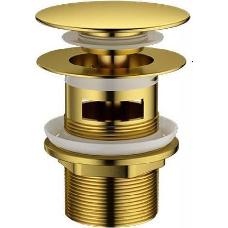 Universal 1 1/4" automatic drain assembly for sinks, bidets and automatic drains, durable gold-plated brass (1/3)