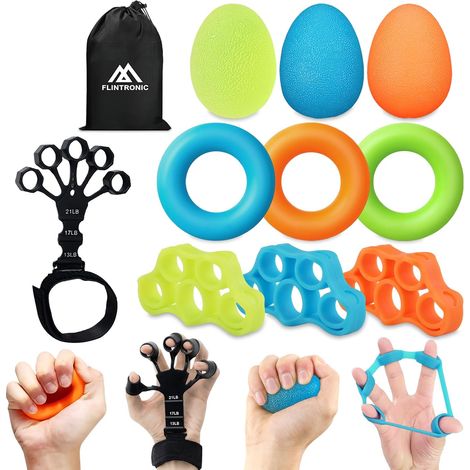 Griffkrafttrainer, Handgriffstärker, Fingertrainer, Fingerstrecker für Griffkraft, Sport, Muskeltraining, Klettern, Fitness (1/5)