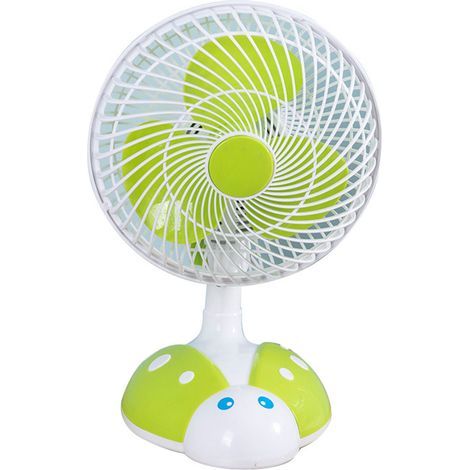 Ventilateur de bureau miniature 3 pales, tête pivotante automatique, silencieux et portable pour bureau ou chambre (1/5)