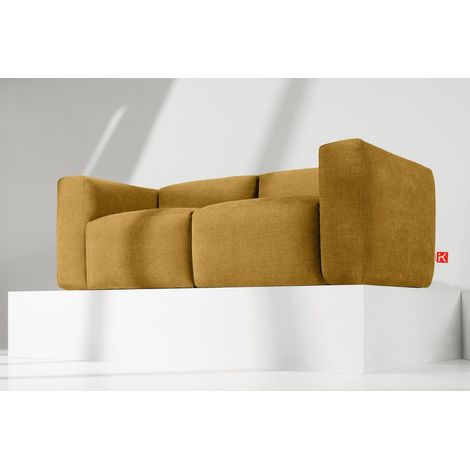 KONSIMO BUFFO Sofa 2 Sitzer mit extrem weicher und bequemer Sitz, gelb (1/5)