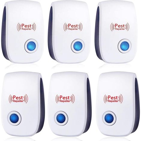 6 Pack Ultrason Anti Moustique Ultrason Souris et Rats, Répulsif Ultrason Anti-Rongeurs Insectes, Intérieur Répulsif (1/5)