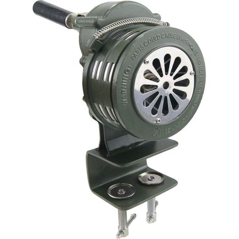 Sirène À Manivelle - 110 dB - Alarme Manuelle Sans Alimentation Électrique - Support De Pince De Banc En Alliage D'aluminium - 1 Pièce (1/5)