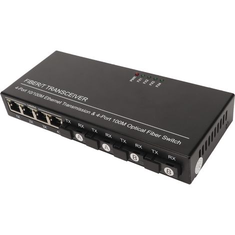 Commutateur fibre optique SFP 8 ports 10-100 Mbit/s, auto-adaptatif, indicateur LED, Plug and Play, pour réseau 100-240 V, prise britannique (1/5)