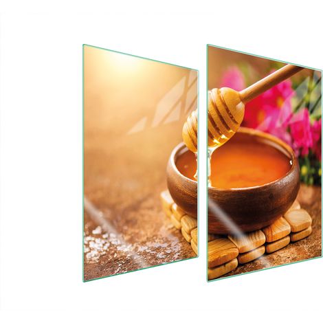 PIASTRA PROTETTIVA IN VETRO PER CUCINA 2x35x52 MIELE (1/5)