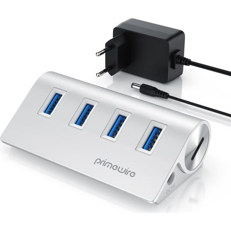 Primewire - USB 3.2 Gen2 Hub aktiv inkl. Netzteil - 4 Port Hub/Verteiler - für Notebook, Laptop, PC, kompatibel mit iMac, MacBook (Air, Pro, Mini) (1/5)