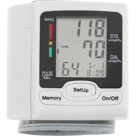 Hot Sale - Automatic Wrist Blood Pressure Monitor with Sphygmomanometer, LCD Digital Display, for Home and Medical Use, for Measuring Pulse, (1/4)