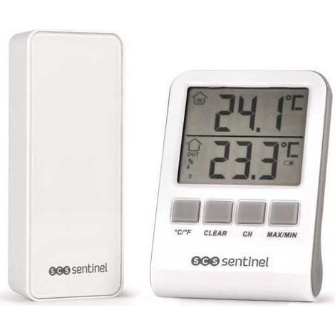 Digitales Innen-/Außenthermometer SCS SENTINEL HCN0062 DigiThermo Innen/Außen Reichweite: 60 m 433 MHz Weiß (1/3)