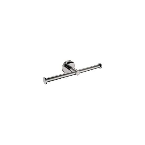 Double Porte Papier Toilette Chromé Support Rouleau Papier Hygiénique Fixation Murale Dérouleur Papier WC Argenté Moderne 2 en 1 en Acier Inoxydable pour Salle de Bain