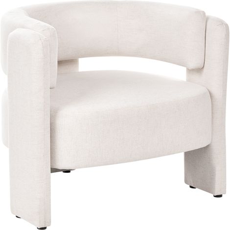 Sillón de tela con respaldo curvo sillón decorativo estilo escandinavo moderno blanco crema Maggeby