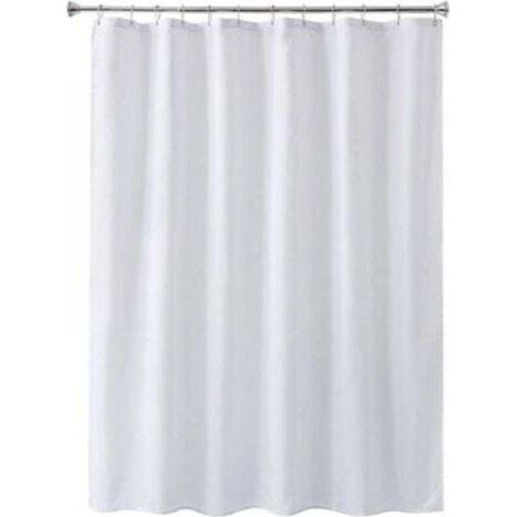 1PC 80X180CM,Blanc,Rideau de Douche Blanc imperméable et Anti-moisissure Rideaux de Salle de Bain avec œillets et Crochets Anti-Rouille (1/4)