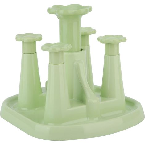 Porte-Tasse Séchoir - Support Rangement 4 Tasses - Base Égouttoir Eau - Matériau PP Vert (1/5)