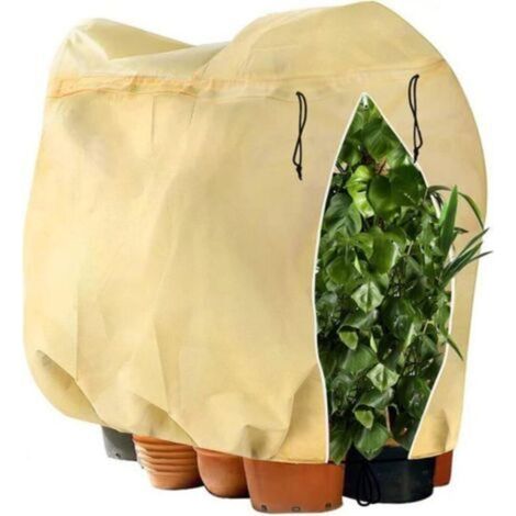 Lot de 3 Housse de protection pour plantes d'hivernage, 100 x 120 cm, housse de protection pour plantes réglable avec cordon de serrage zipp (1/4)