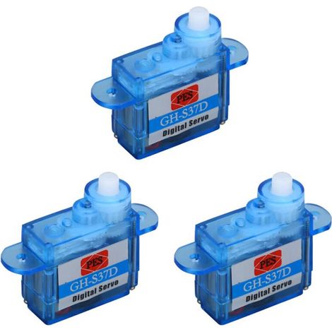 Adecuado para tres servos digitales GH-S37D/GH-S43D, micro servos de 3,7 G/4,3 G, apto para aviones, helicópteros, camiones, barcos, coches y robots de control remoto. (1/4)