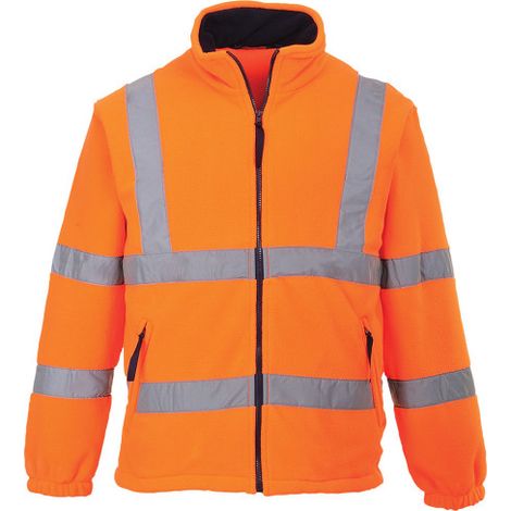 Abrigo polar de alta visibilidad con forro de malla con cintas reflectantes F300 4XL Naranja